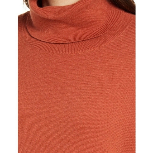 NWT Chelsea28 Turtleneck Sweater Long Sleeve Pullover Pima Cotton Blend Rust XXS - Picture 4 of 6